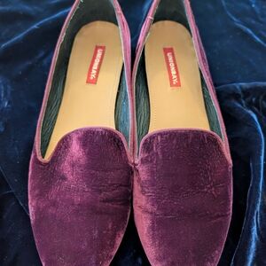 UNIONBAY Velvet Slip-On Loafers in Deep Wine